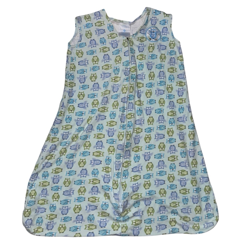 Halo Baby Owl Print Sleep Sack 1.0TOG - Blue and Green - Medium